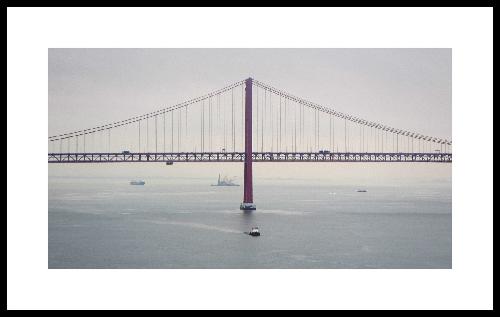 Der Tejo im Nebel - Ponte de 25 Abril