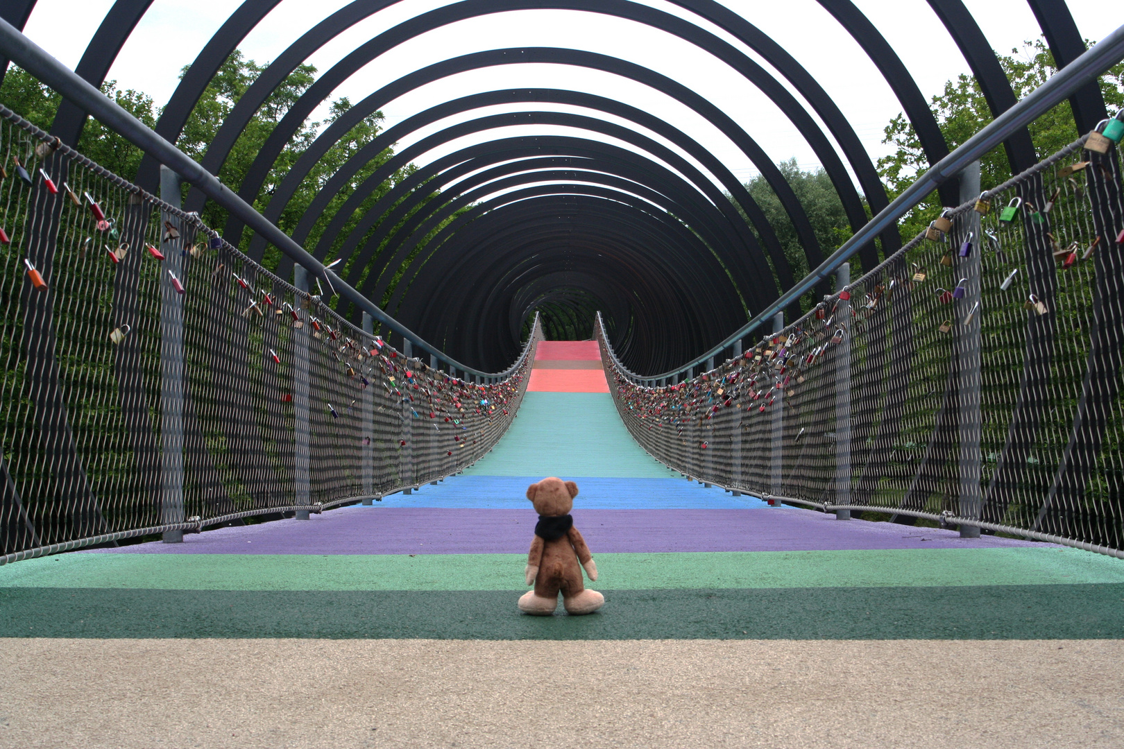 Der Tourist auf der Rehberger Brücke