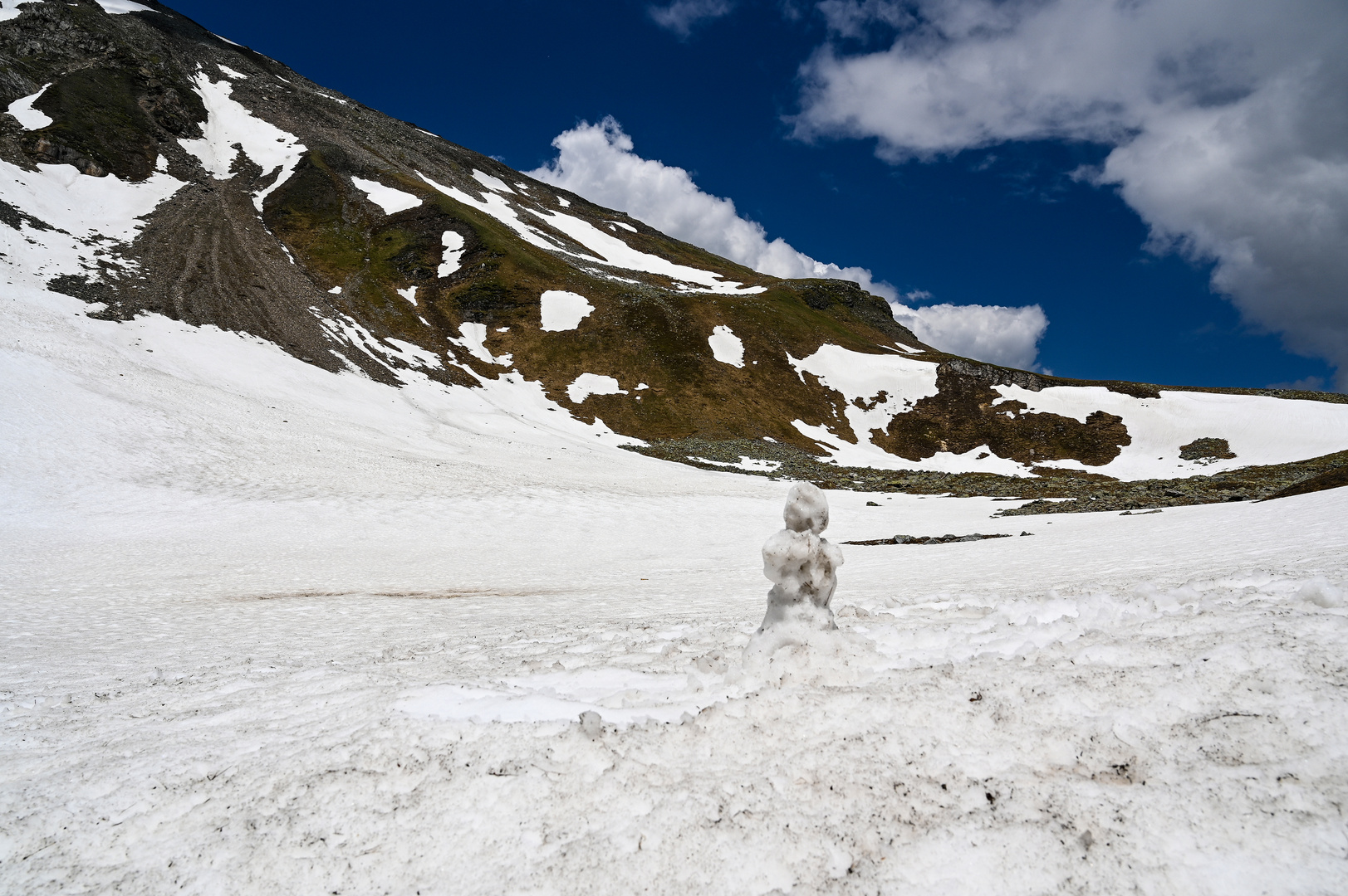 Der traurige Juni-Schneemann