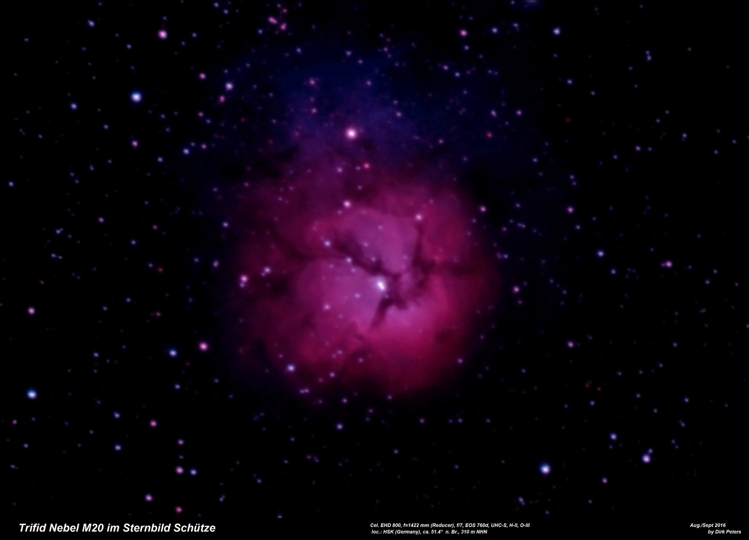 ... der Trifidnebel (M20) im Sternbild Schütze