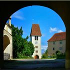 der Uhrturm von Schloss Seggau