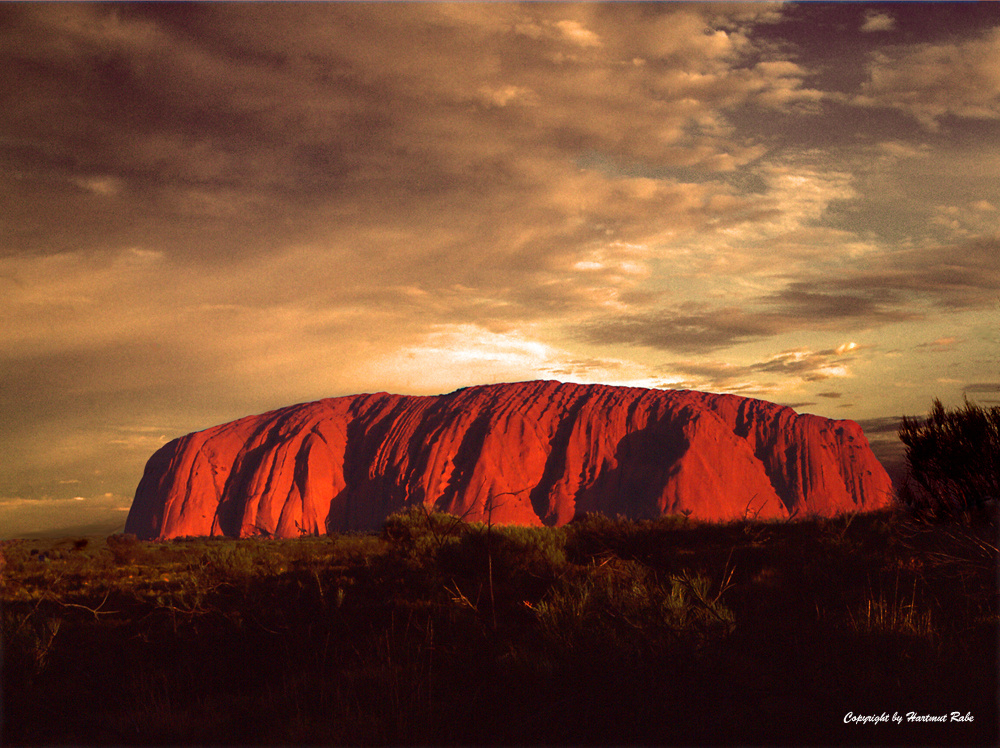 Der Uluru im Sonnenuntergang