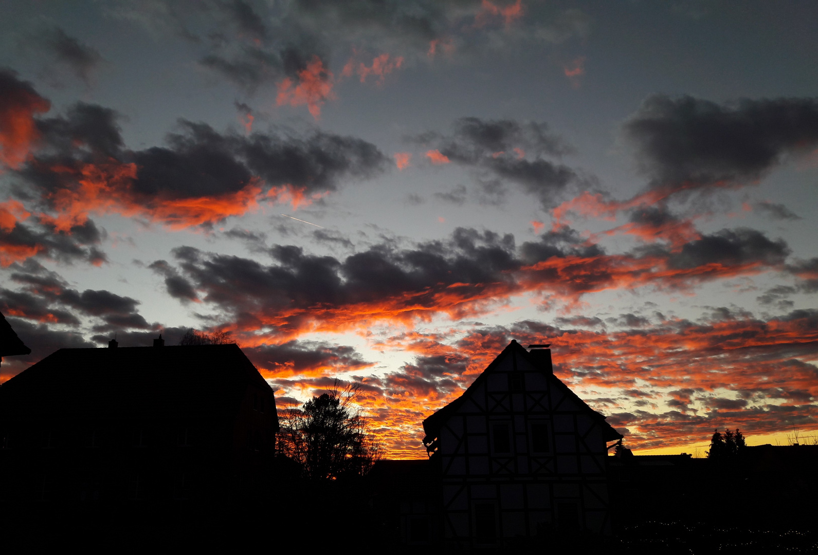 der vorletzte Sunset in diesem Jahr 2019, Imbshausen, Niedersachsen, Germany