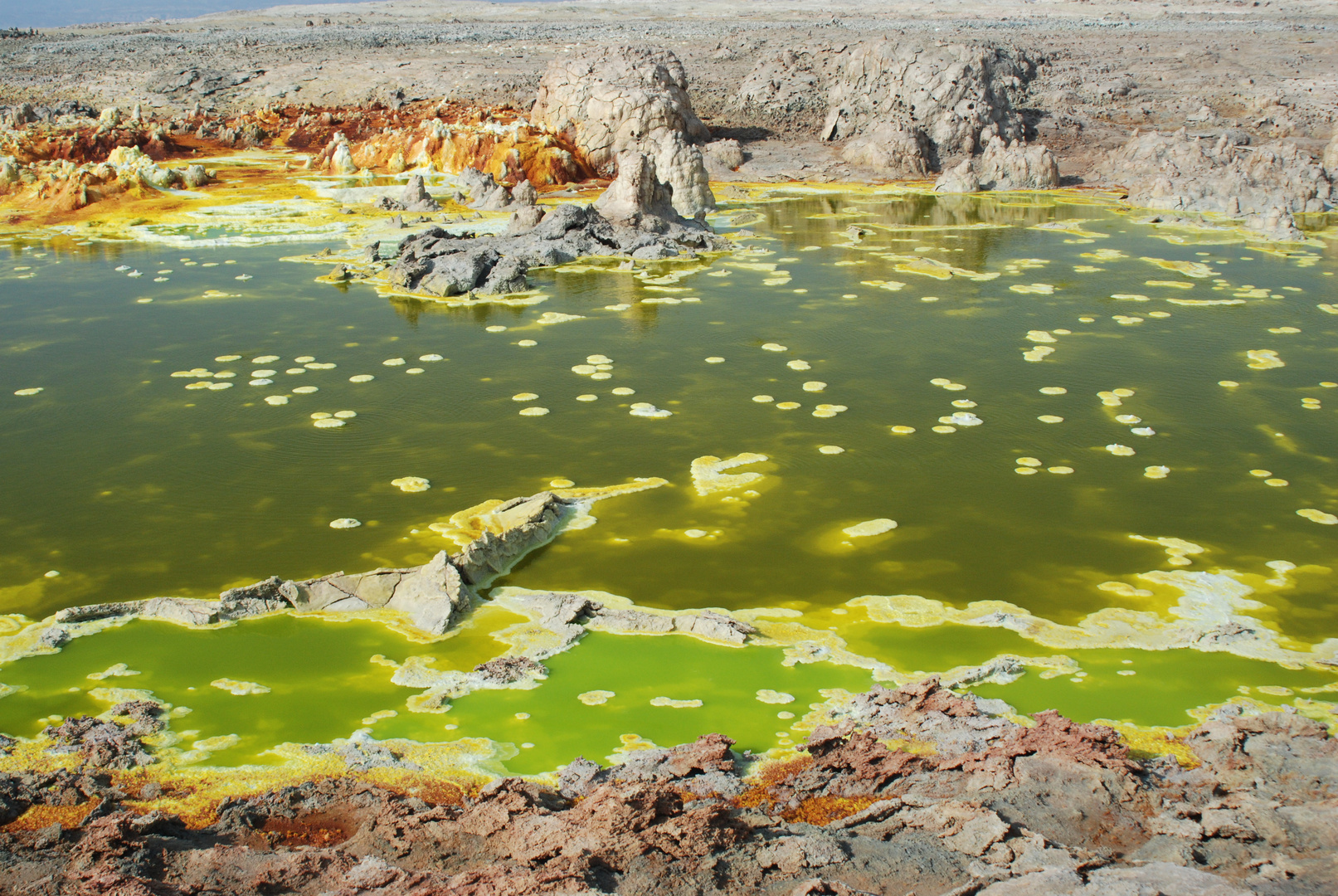 Der Vulkan Dallol, giftige Geothermik