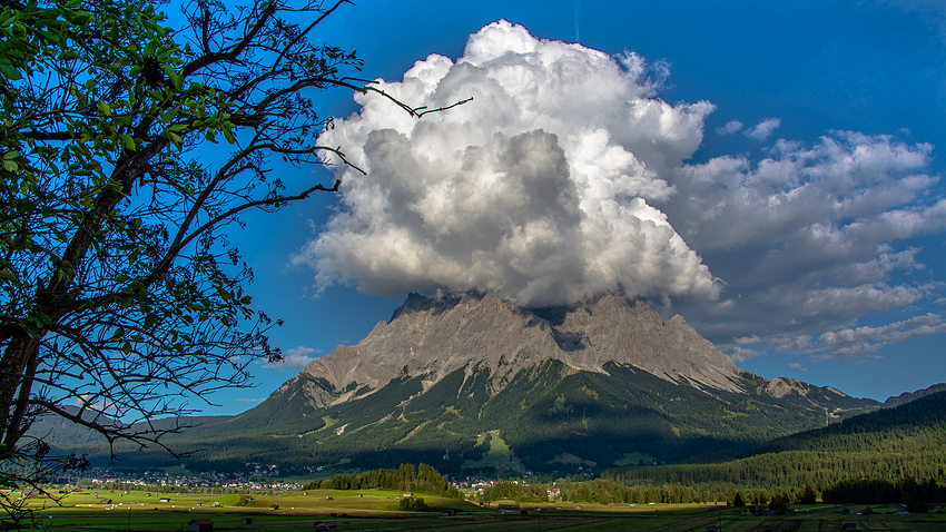 Der Vulkan in den Alpen.