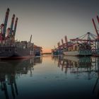 Der Waltershofer Hafen in Hamburg am frühen Nachmittag bei -9 