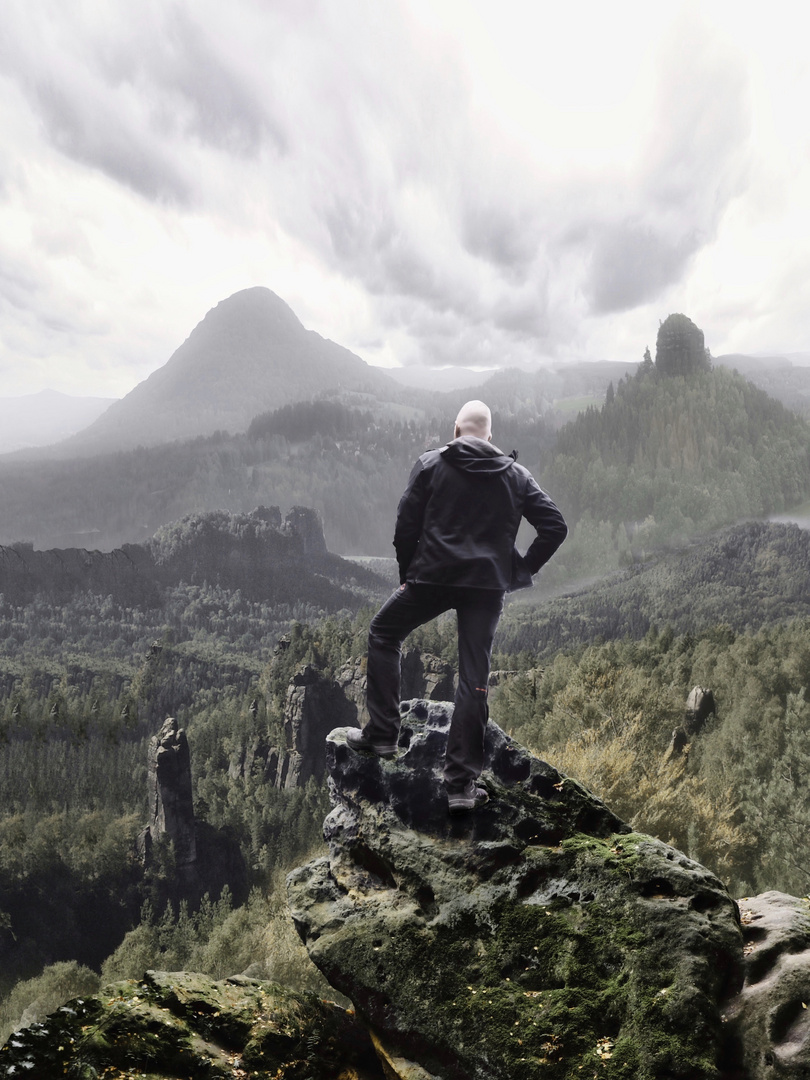 Der Wanderer über dem schwindenden Nebelmeer