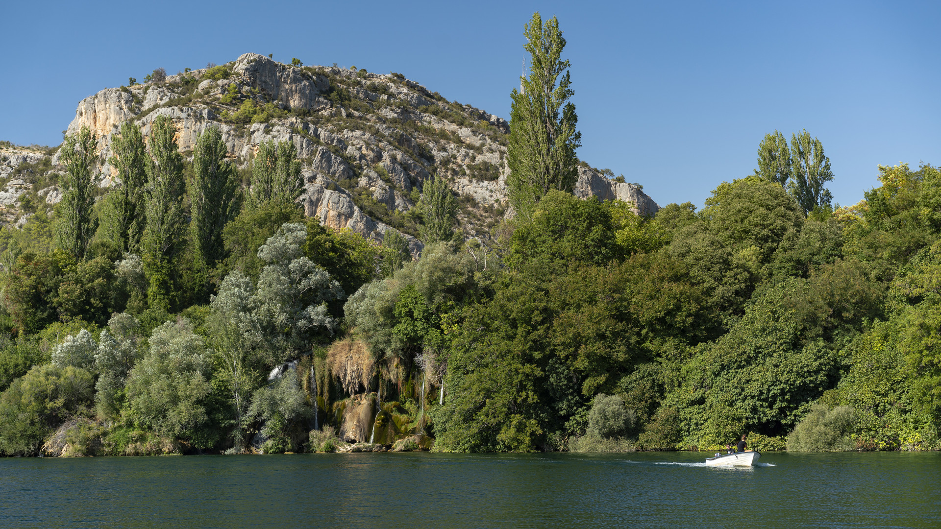 Der Wasserfall Roški Slap im Spätsommer