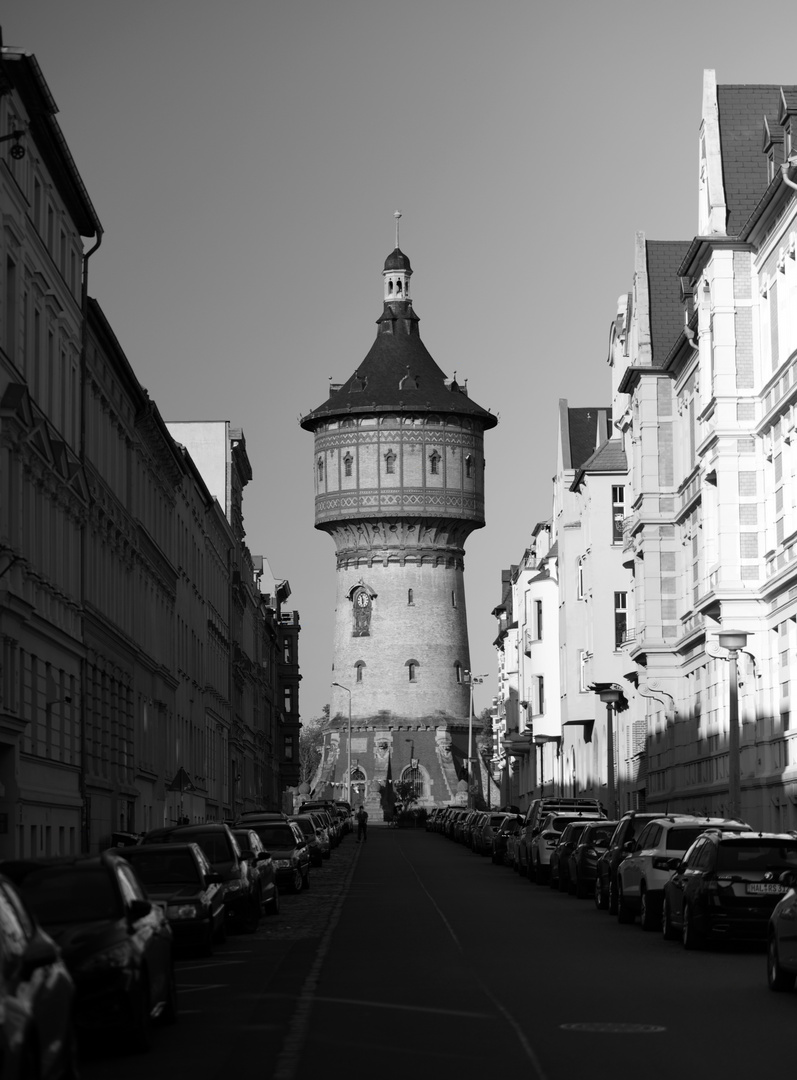 Der Wasserturm in Halle an der Saale, Sachsen-Anhalt, Deutschland