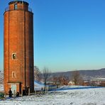 Der Wasserturm von Dohna, von dem wir nur das Dach von unserer Wohnung sehen