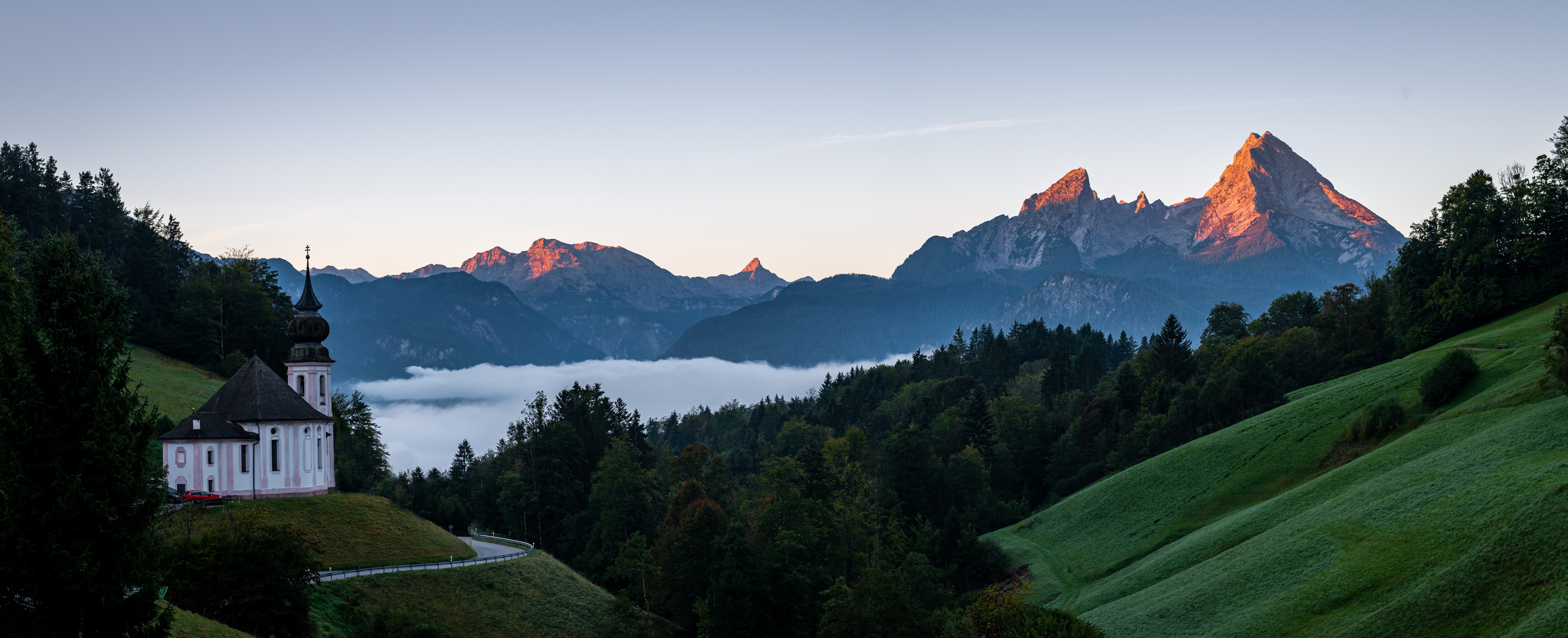 Der Watzmannblick von der Maria Gern Kirche aus