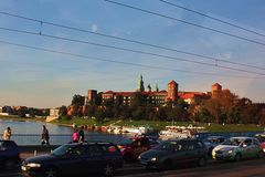 Der Wawel in Krakau vom Bus aus gesehen