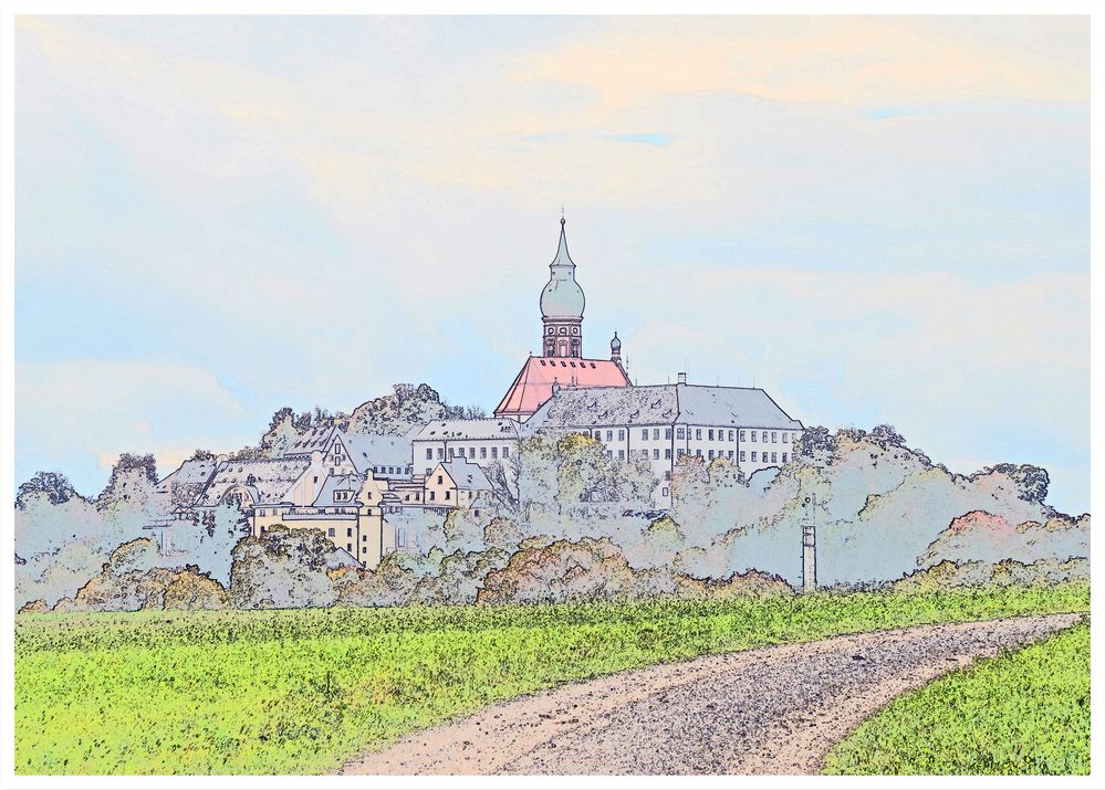 Der Weg zum Kloster Andechs