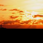 der Westerhever Leutturm bei Sonnenuntergang