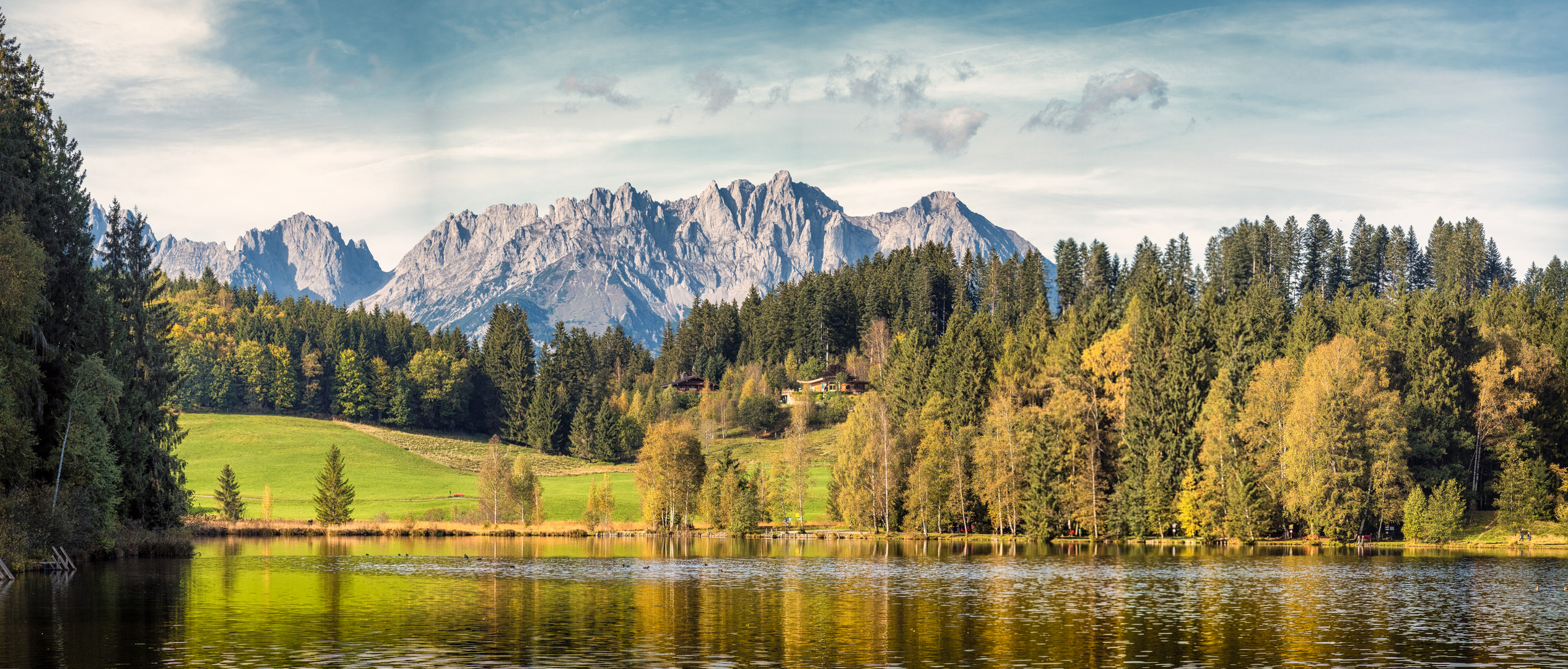 Der Wilde Kaiser im abendlichen Herbstlicht