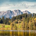 Der Wilde Kaiser im abendlichen Herbstlicht