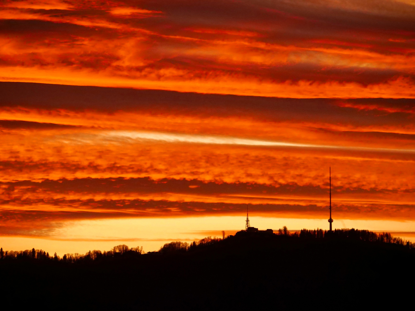 Der Winterhimmel über Zürich