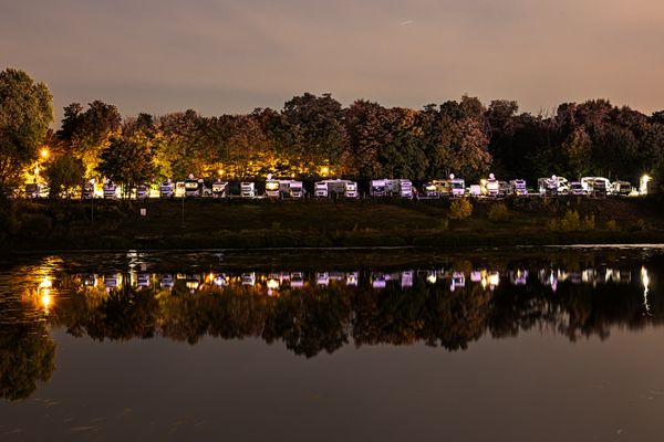 Der Wohnmobilstellplatz am Winterhafen Magdeburg...
