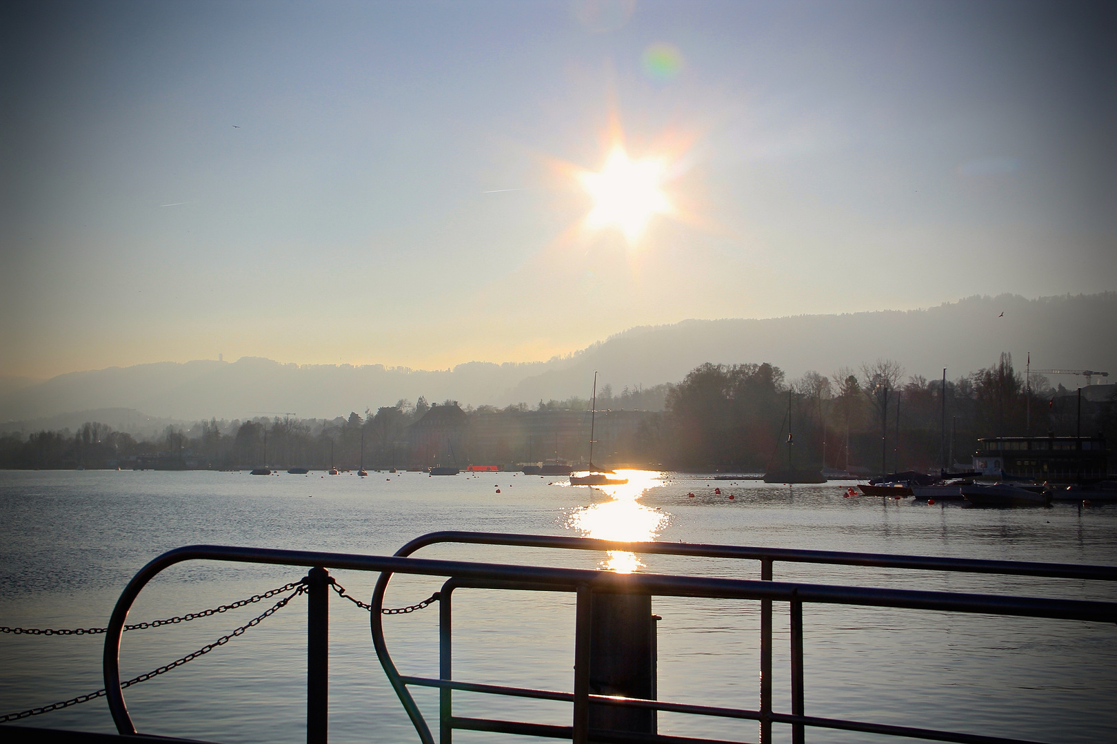 (Der wunderschöne) Zürichsee bei Sonnenuntergang