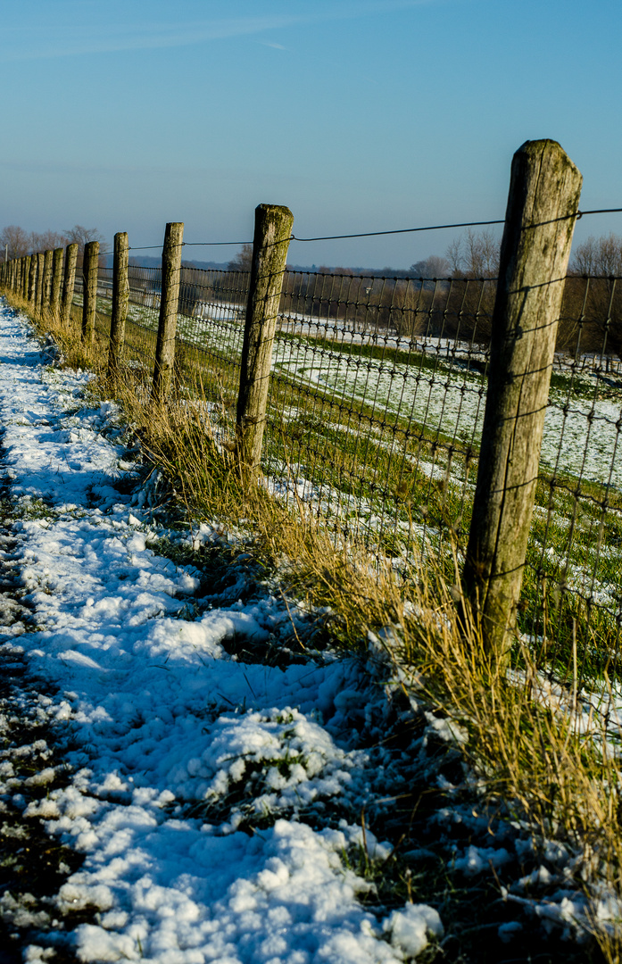 Der Zaun im Schnee