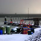 Der zum Bodden im Winter