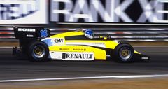 Derek Warwick im Renault F.1 in Zolder 1984 GP v. B.