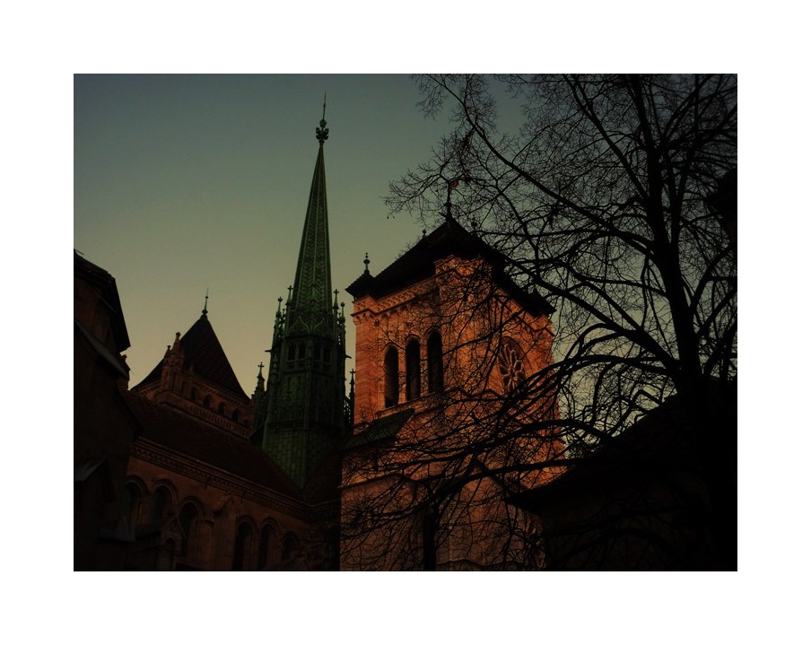 derniers rayons de soleil sur la cathédrale