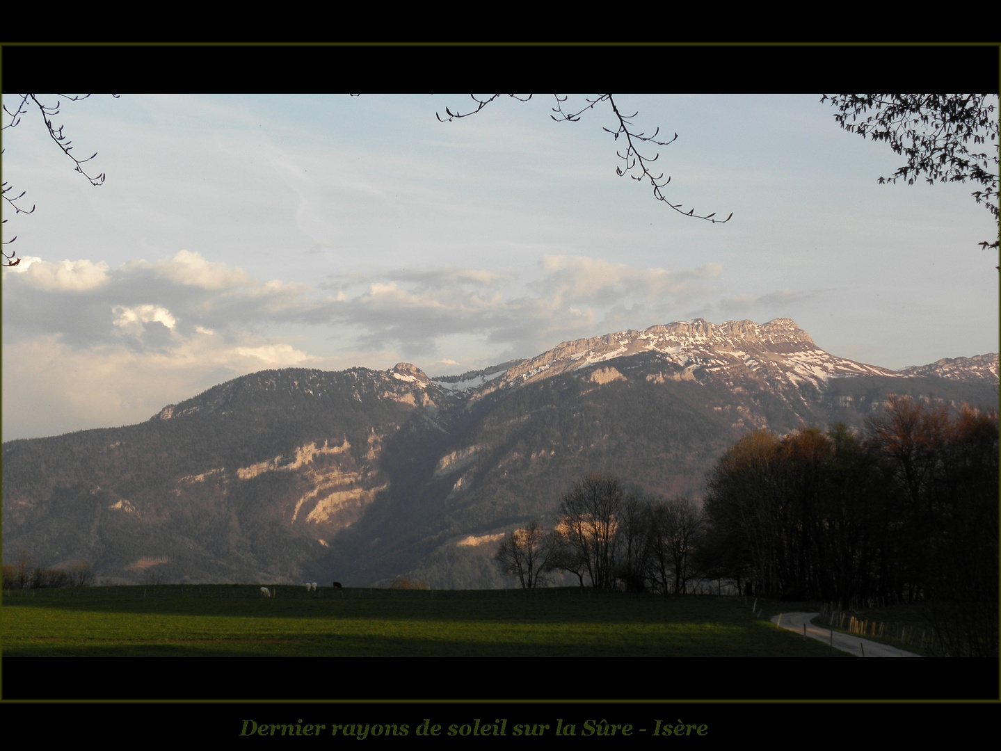 Derniers rayons de soleil sur la Sûre. Massif de La Chartreuse Isère -38-