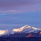 Derniers rayons de Soleil sur les sommets.