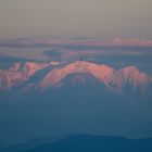 derniers rayons sur le mont blanc