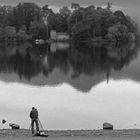 Derwentwater morning , English lake district B&W