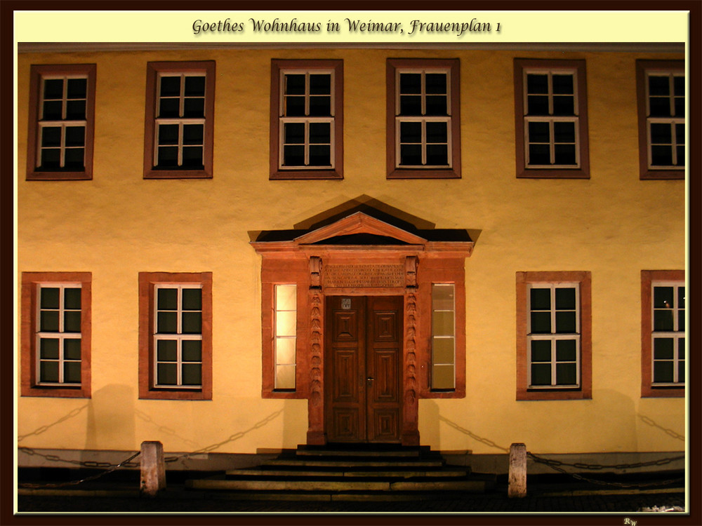 Des Meisters Wohnhaus zur Nacht