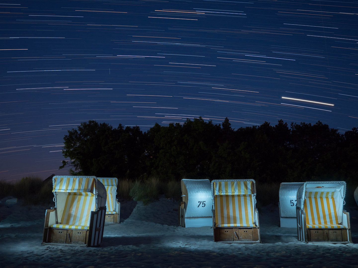 Des Nachts am Strand