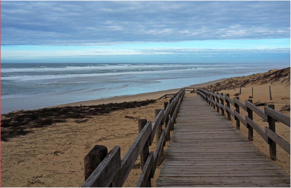 Descente vers la plage de Messanges en Janvier