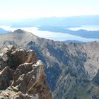 desde la cima del cerro catedral, fondo lago nahuel huapi