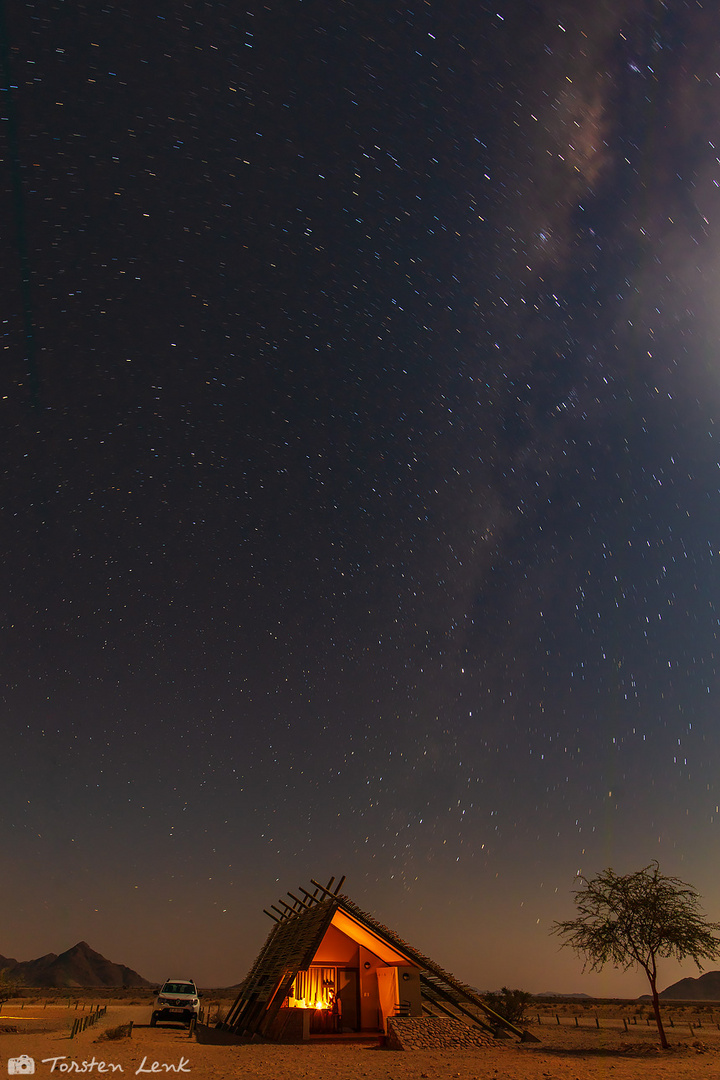 Desert Quiver Camp bei Nacht