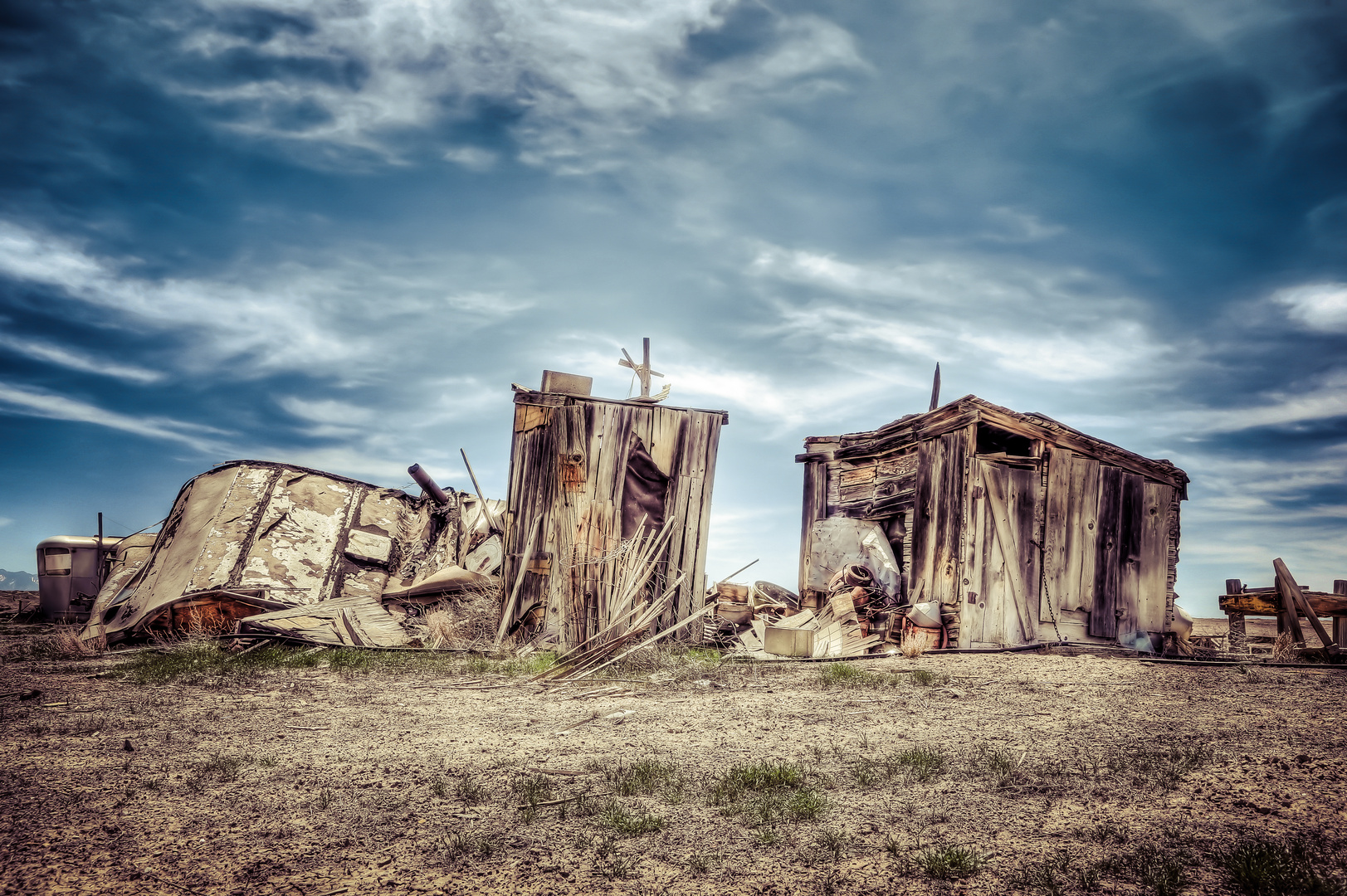 Deserted shacks