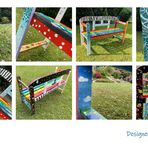 Designer Gartenbank im Detail.