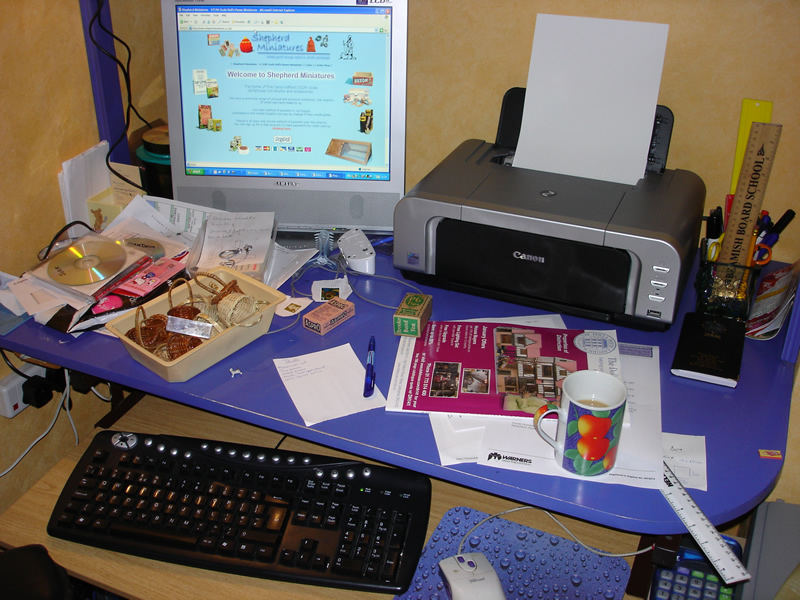 Desk with cold cup of tea!