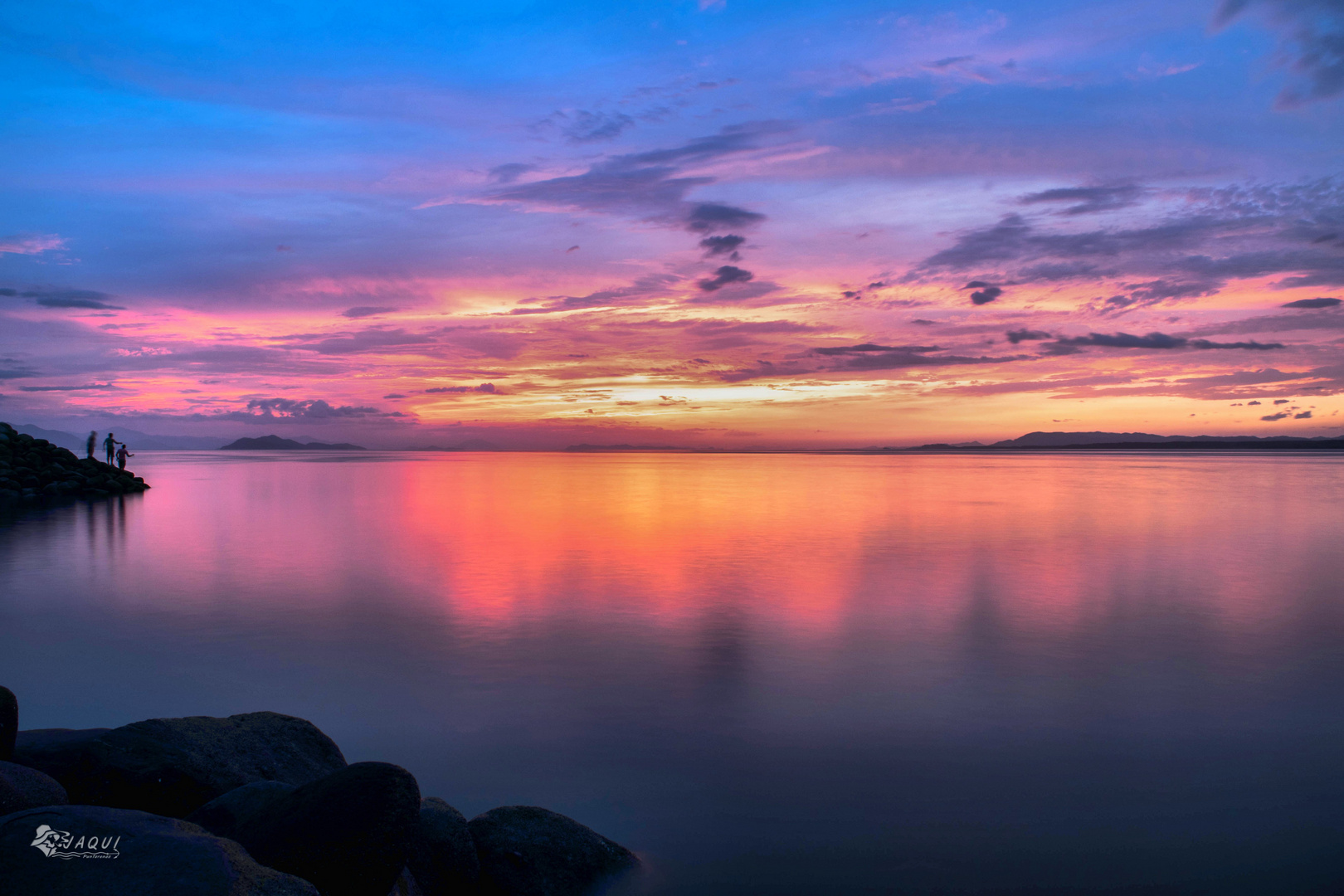 Después de la puesta del sol en el Golfo de Nicoya