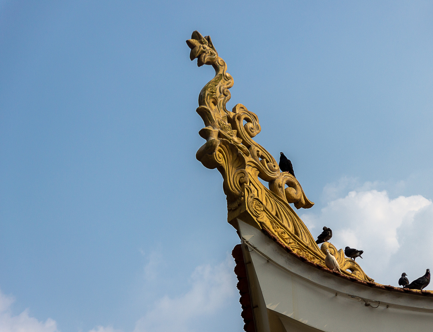 Detail an einem buddhistischen Tempel in Saigon