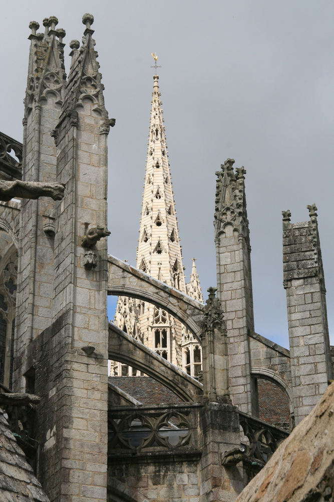 Detail der Kathedrale in Quimper