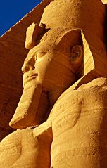 Detail der Kolossalstatuen von Abu Simbel