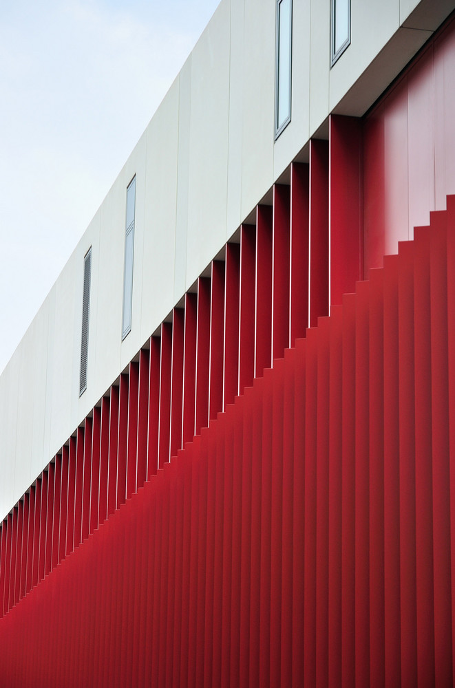 Detail der neuen Fassade der Universität Leipzig