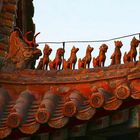 Detail des Dachfirsts im Lamatempel, Bejing, China