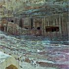 Détail des gradins du Théâtre Romain de Petra