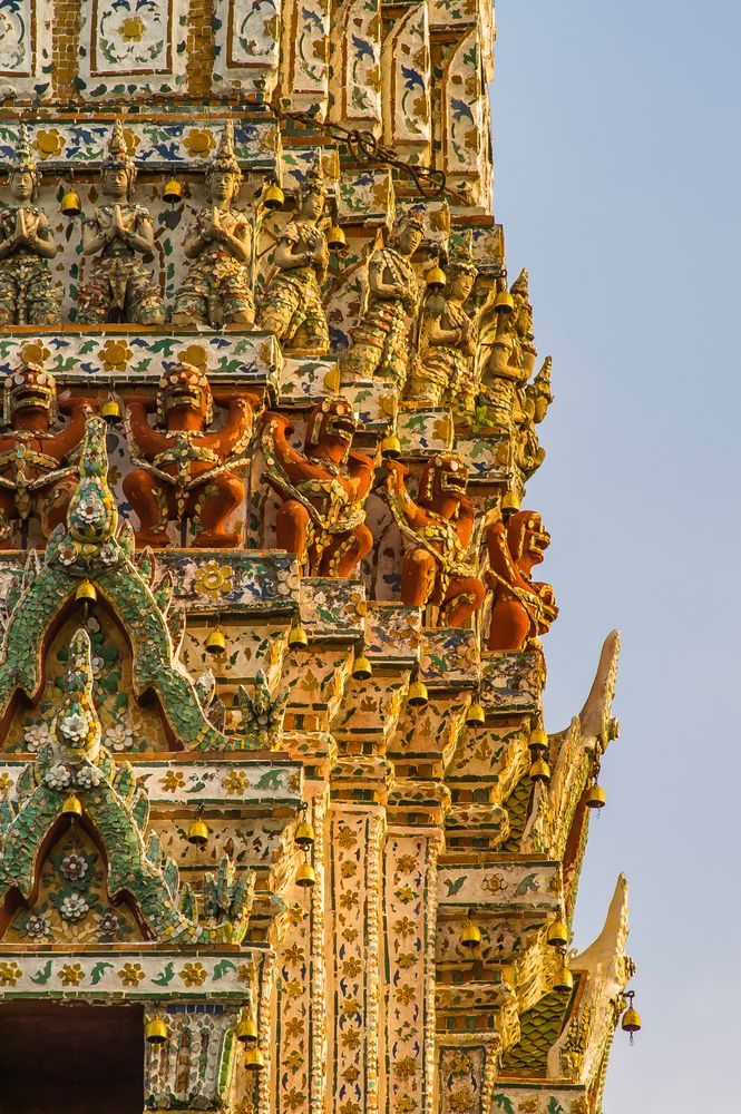 Detail des "Wat Arun" im Abendlicht