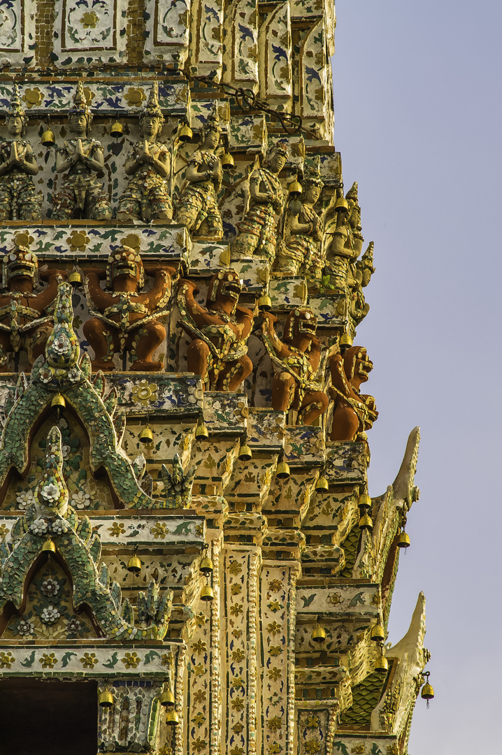 Detail des "Wat Arun" im Abendlicht