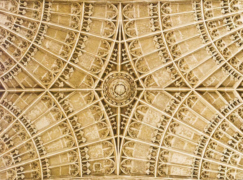 Détail du plafond en éventail de la Chapelle de King’s College  --  Cambridge