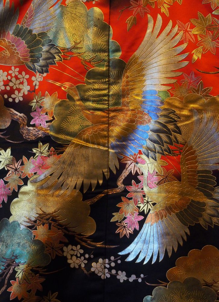 Détail d'un kimono de mariage